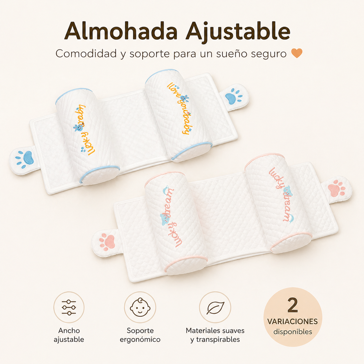 Almohada ajustable de apoyo